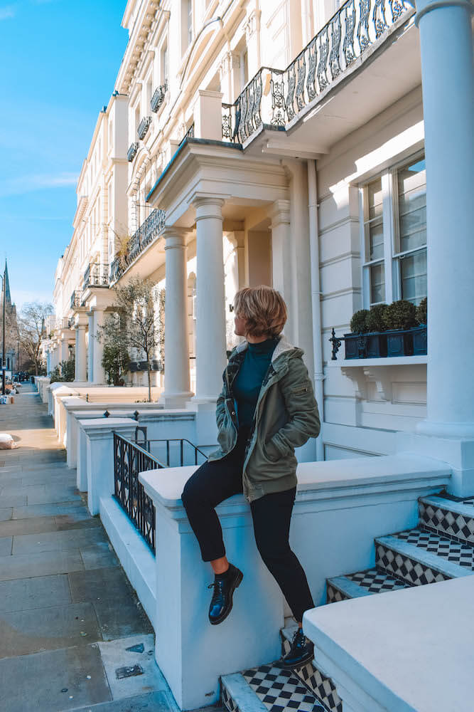 Kensington Park Gardens, lined with beautiful white Victorian houses