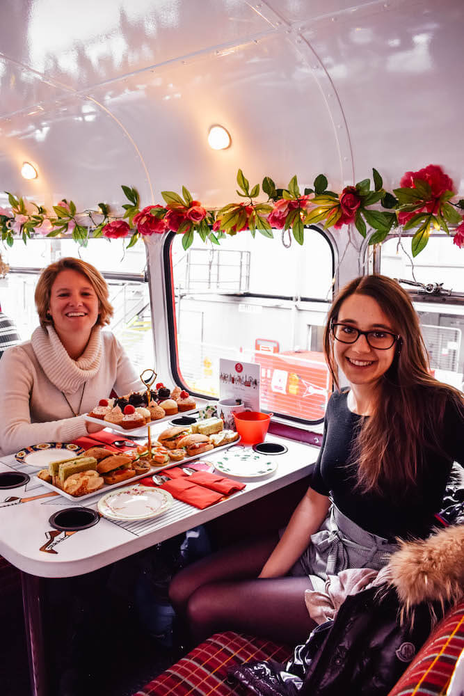 Me and my friend Laura during our London afternoon tea bus tour