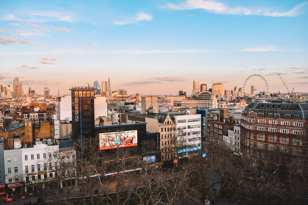 The view from LSQ Rooftop in London