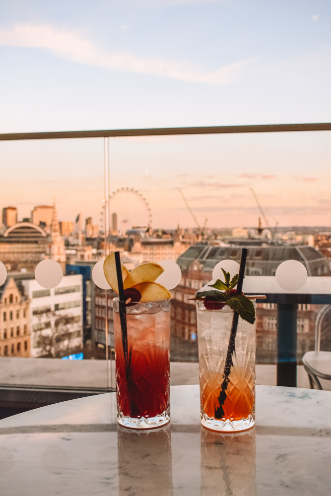 Cocktails with a view at LSQ Rooftop in London