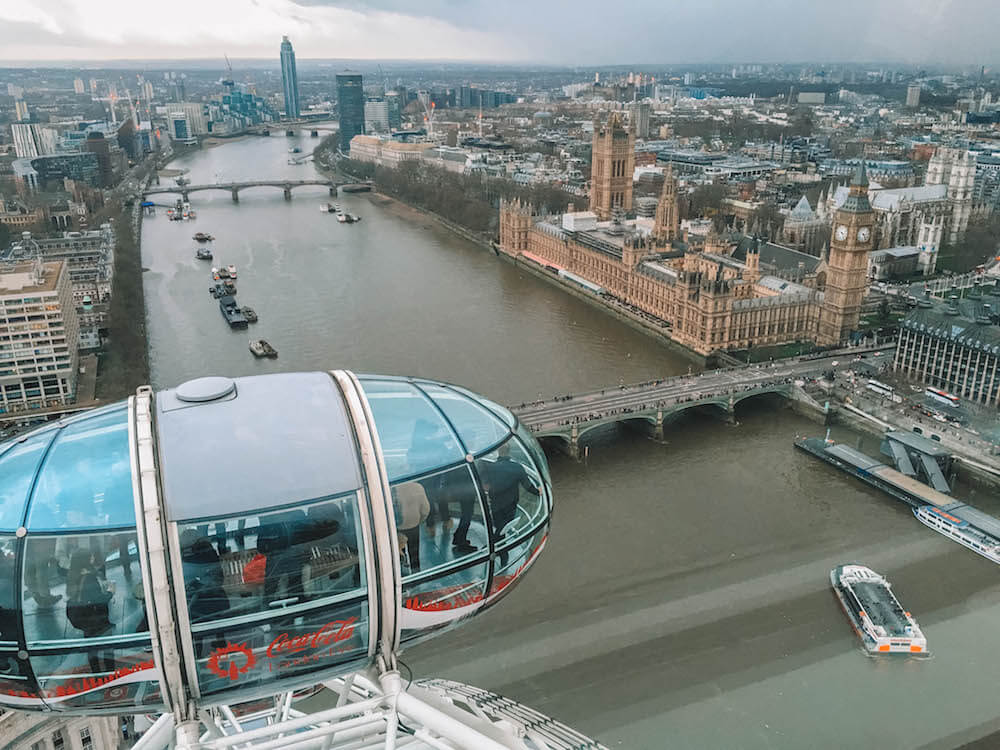 View over Westminster from the top of the London Eye