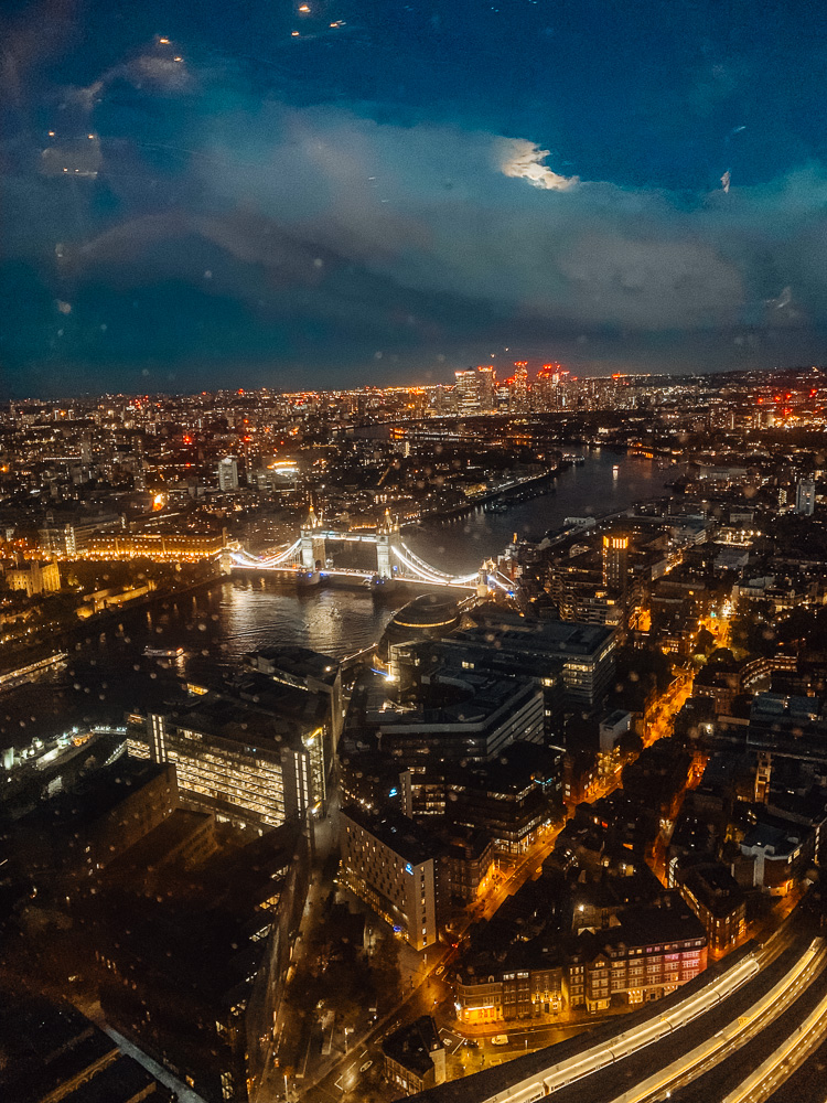 View over London by night from the Shard